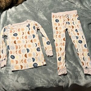 Little Sleepies Moon Pattern Pajama Set - Blue, Brown